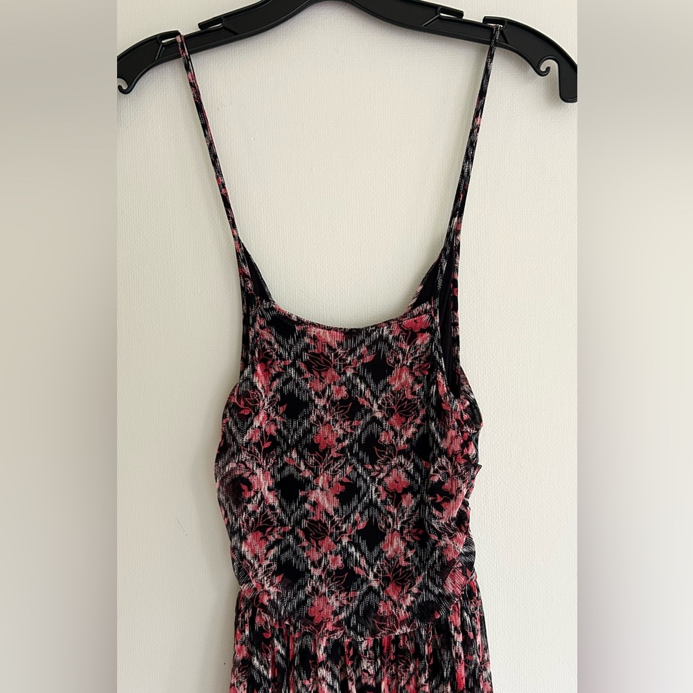 Free People Indie Boho Grunge Sheer Mesh Overlay Crossover Midi Dress Hi Lo Sz S - Picture 10 of 12